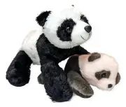 Set of 2 Flopsie MAMA & BABY PANDA BEAR Stuffed Animal Plush by Aurora