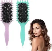 2PCS Curl Defining Brush, Curly Hair Brush, Curl Brush, Bounce Hair Brush for Combing and Shaping Men's and Women's Curls to Reduce Pulling