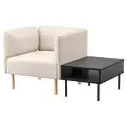 LILLEHEM armchair with side table, Vissle beige/wood