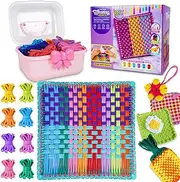 Disracker Weaving Loom Kit Crafts, Arts and Crafts for Kids and Adults, Ideal Gifts for Girls Ages 5 6 7 8-12 14, Potholder Knitting Loom Kit