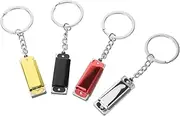 FRCOLOR 4Pcs Mini Colorful Harmonica Keychain Unique Art Craft Keyring for Backpack Bag Decoration Durable Metal Keychains Black Gold Silver Red