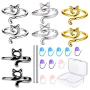 8 Pack Adjustable Crochet Yarn Tension Ring for Finger Yard Guide Hand Weaving