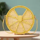 Kate Spade Lemon Drop Crossbody Yellow Leather Rattan Top-Handle Bag ORIG PKG