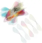 Handmade Dragonfly Wings Pendant Iridescent Craft Wings Decor 50pcs Pack for Decorations Earring Supplies
