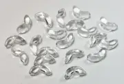 20 Pcs ~ CRYSTAL CLEAR ~ 15mm CRESCENT MOON ~ GLASS BEADS