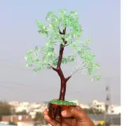 Tsavorite 300+ Gemstones SIlver Branches Money Tree Decor 10.5" AU G402