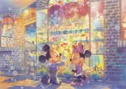 TENYO Toy Shop in the Evening Mickey Minnie 108pcs 18.2x25.7cm Jigsaw Puzzles
