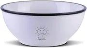 Soup Bowl Bowls with Handle Microwave Oven Ceramic Japanese-Style Instant Noodles Milk with Lid Large-Volume Students Dormitory-White-350ML