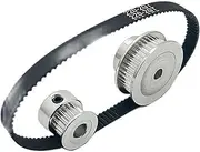 2GT 2M 20T 40T Timing Belt Pulley 1:2 Teeth Bore 3-14mm Width 6mm GT2 Tensioning Wheel Synchronous Belt Kit 2GT Belt 200mm (NO.536)(20T B6)