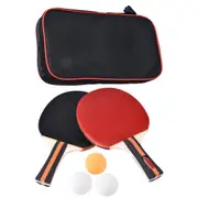 Pair Of Table Tennis Ping Pong Paddle Racket Set With 3 Balls Fitness Bats