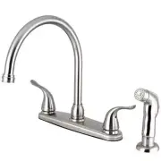 Kingston Brass Centerset Kitchen Faucet 2-Handle Spot Resistant Brushed Nickel
