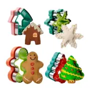 4 Pcs Christmas Cookie Cutters, Sandwich Cutter and Sealer, Stainless Steel,C...