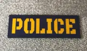 Police Navy Blue / Yellow 8.5" x 3" Hook and Loop Patch with Backing