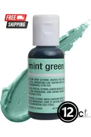 Chefmaster Mint Green Liqua-Gel Food Coloring 0.7oz 12Pk Vegan