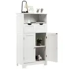 Bathroom Floor Cabinet Toilet Storage Cupboard Wooden Laundry Organizer