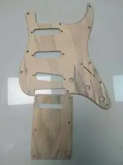 1PCS solid Spalted Maple wood GUITAR SSS Pickguard + blackplate