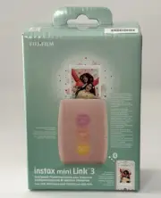 Fujifilm INSTAX MINI LINK 3 Smartphone Printer Rose Pink Bluetooth Brand New