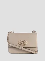 GUESS Women's Beige Salinge Flap Crossbody Bag