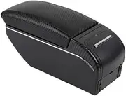 EXEGPLPVK Fit for Renault Fit for Sandero Stepway Armrest Box Retrofit Parts Center Console Special Storage Space Car Elbow Rest USB(Fiber Black line)