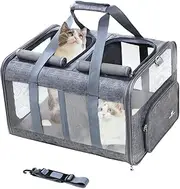 BEAUTYMONKEY.K Large Pet Carrier for 2 Cats,Cat Soft-Sided Travel Carriers,Pet Travel Bag for Small Dogs,Cat Carring Case,Pet Carrier Bag for Cats and Dogs,Cat Carrier Twin,Cat Bag Travel