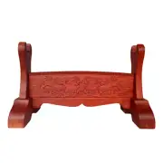 Redwood Samurai Sword Holder Stand Katana Tanto Display Rack Kyrin Carved 1 Tier