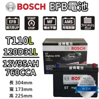 在飛比找PChome24h購物優惠-【BOSCH 博世】T110L 120D31L EFB汽車電