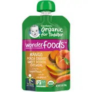 Gerber, Organic for Toddler, WonderFoods, 12+ Months, Mango Peach Carrot Sweet Potato Oatmeal, 3.5 oz (99 g)