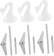 TOYANDONA 3Set Heavy Duty Ceiling Hooks White Hanging Hooks for Plants Lights and Bird Feeders with Easy Installation for Indoor and Outdoor Use