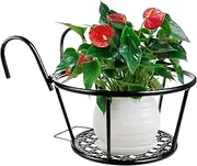shjxi Hanging Railing Planter, Flower Pot Holder, Railing Flower Rack, Vertical Railing Planter, Railing Planter Flower Pot, Suitable for Balcony, Garden, Fence, Indoor and