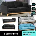 Sarantino 3 Seater Sofa Bed Lounge Couch Modular Furniture Home Suede Fabric