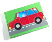 A5 Notebook Writing Cute Red Car Plain Paper Hard Cover Quality GIFT20 IN NB19
