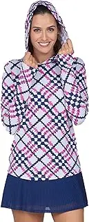 [IBKUL] Athleisure Wear UPF50+ Sun Protective Icefil Cooling Sonika Print Long Sleeve Hoody – 16653