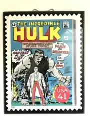 Incredible Hulk Wall Mounted Marvel Comic Book Art Plaque 2007 Postage Stamp
