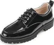 [Journee Collection] Womens Medium and Wide Width Zina Oxford Almond Toe Lace-up Flats