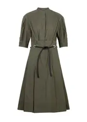 3.1 Phillip Lim Belted Stretch-cotton Midi Dress - Green - 6 (UK10 / S) 6 (UK10 / S)