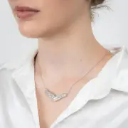 Sterling Silver 0.95Carat Diamond 45cm Necklace With Round and Baguette Cut Diamonds