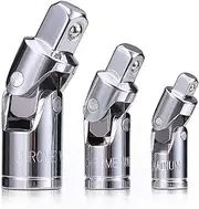 NPKNGZTATW Complete 7 Pieces Universal Joint Socket and Adapter Set 1/4 Inches 3/8 Inches 1/2 Inches Drive CR-V, Impact Universal Joint Set Socket Converter Sleeve Socket(3pcs)