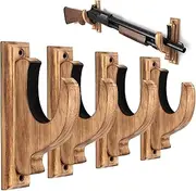 DGWJSU Gun Rack Wall Mount, Real Wood Shotgun & Rifle Wall Mount Holder Display for Sword Bow Firearm, Vintage Gun Holder Hangers for Gun Safe As Gifts for Men