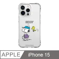在飛比找PChome24h購物優惠-iPhone 15 6.1吋 SNOOPY史努比 棒球捕手抗
