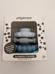 Jellystone Designs Rainbow Stacker Silicone Teether And Toy New In Box