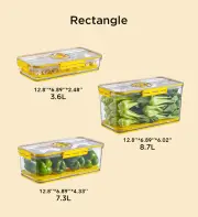 Joybos® Refrigerator Organizer Bins Superior Food Storage Container with Freshness Timer Lid GREY/RECTANGLE SET