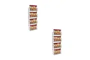 2PK Entr e 4-Tier Wall Mounted Spices 16 Bottle Rack/Storage Organiser Chrome