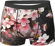 [QMNEHJ] Tempting Cherry Blossoms Men's Boxer Briefs Breathable Stretch Underwear Moisture-Wicking Trunks for Men
