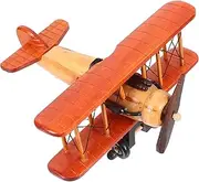 iplusmile Retro Wooden Airplane Model Vintage Ornament for Home Decor Collectible Vintage Biplane