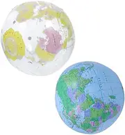 2pcs Inflatable Globe Inflatable Beach Balls Beach Plaything Swimming Pool Ball Supplies Pvc