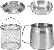 Oil Storage Pot Grease Keeper with Filter Lid and Frying Basket Large Capacity Oil Storage Can Grease Strainer and Container for Kitchen Cooking or Frying Oil (1.5L)