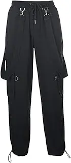 [Richingfu] Women's Casual Loose Hip Hop Pants Stylish Chain Baggy Sport Harem Cargo Pants