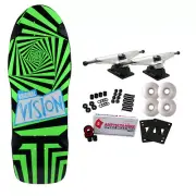 Vision Skateboard Complete Original Black/Green 10" x 30" Old School