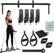Pilates Bar Kit with Resistance Bands - Pilates Kit for Home Workouts with Resistance Bands - Women Fitness Equipment Portable Pilates Exercise Stick Kit for Full Body Training