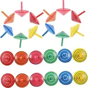 Decompression Toy Kids Educational Toy Small Top Wooden Toy Paint Hand-Eye Coordination Random Color